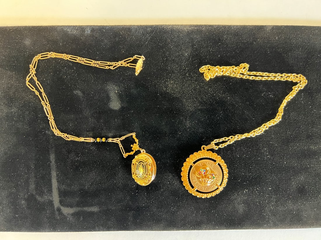 Two "Gold" Necklaces, a Locket and Mother (1 of 4)