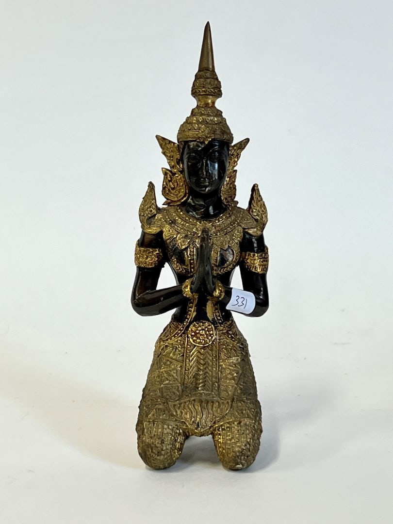 Bronze and Gilded Thai Figure Kneeling (1 of 3)