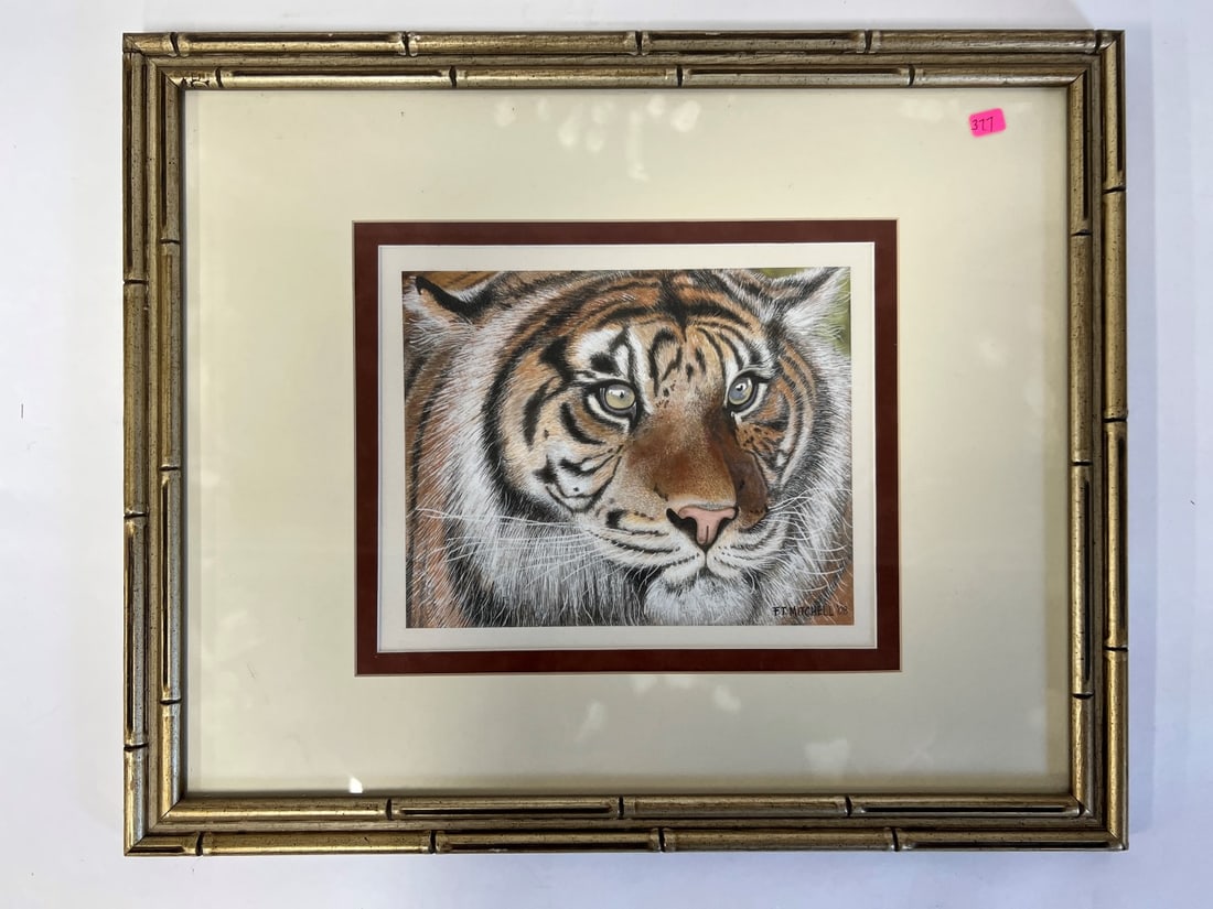 F. T. Mitchell. Watercolor. The Tiger Signed (1 of 3)