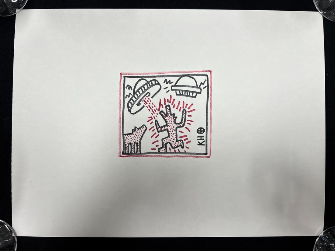 Keith Haring Drawing. Signed (1 of 3)