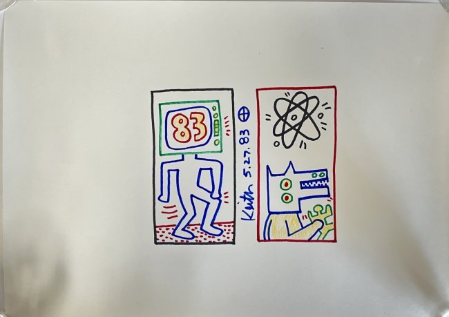 Keith Haring Drawing Signed (1 of 2)