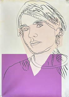 Andy Warhol Self Portrait Lithograph: Unframed. 41 1/2H x 29 5/8"W