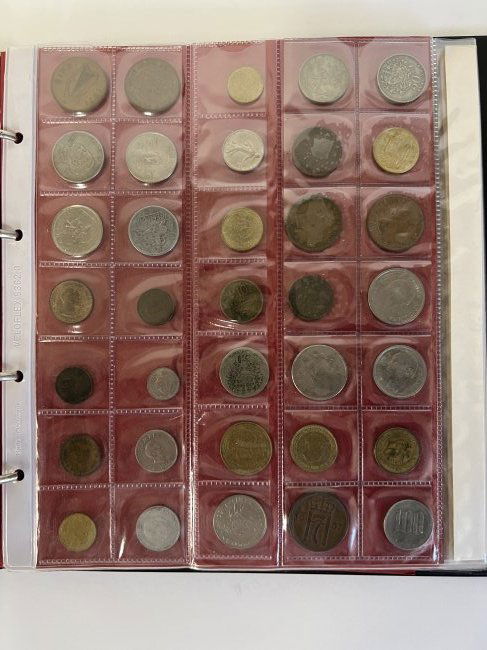 Album of 128 Vintage Foreign Coins. Some Rare. Some Silver (1 of 4)