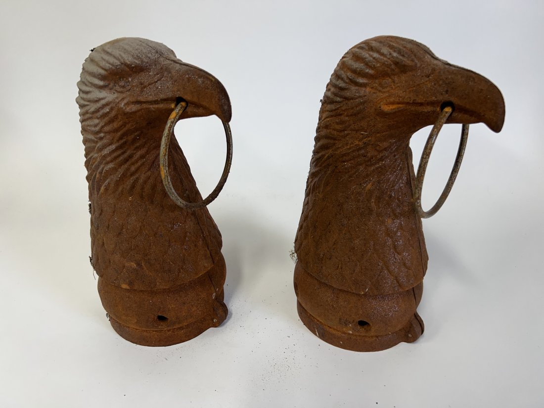 Pr. Cast Iron Eagle Head Hitching Posts (2) (1 of 2)