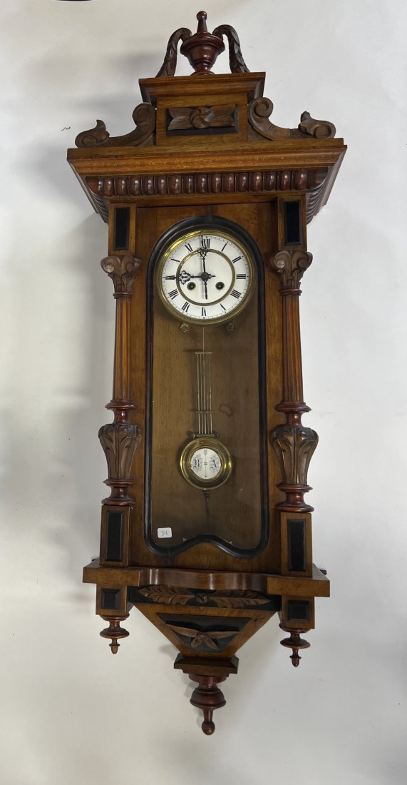 Victorian Walnut Hanging Wall Clock (1 of 3)