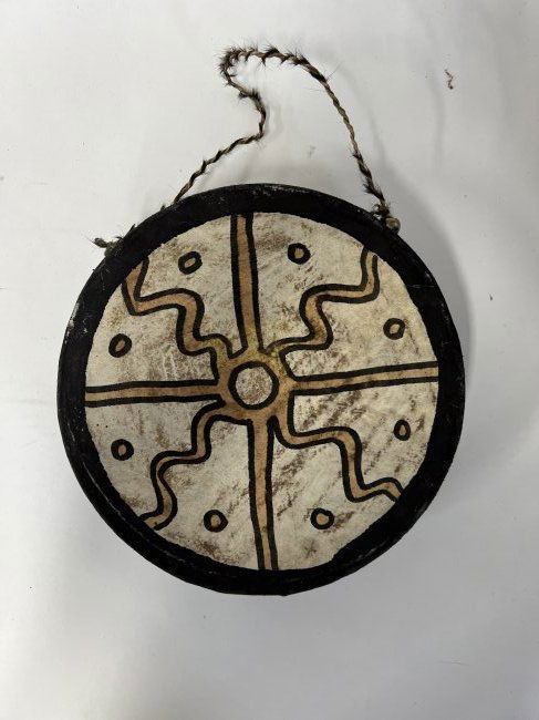 African Drum: Polychromed. 11"r