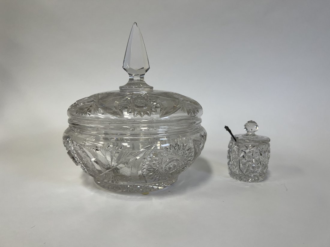 Antique Crystal Lot Inc. Monumental Covered Bowl  (2) (1 of 4)