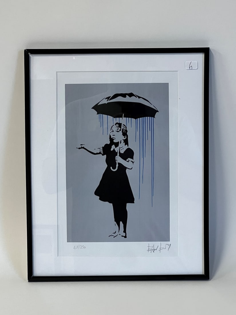 Banksy. "Umbrella Girl (Nola) Signed Litho (1 of 6)
