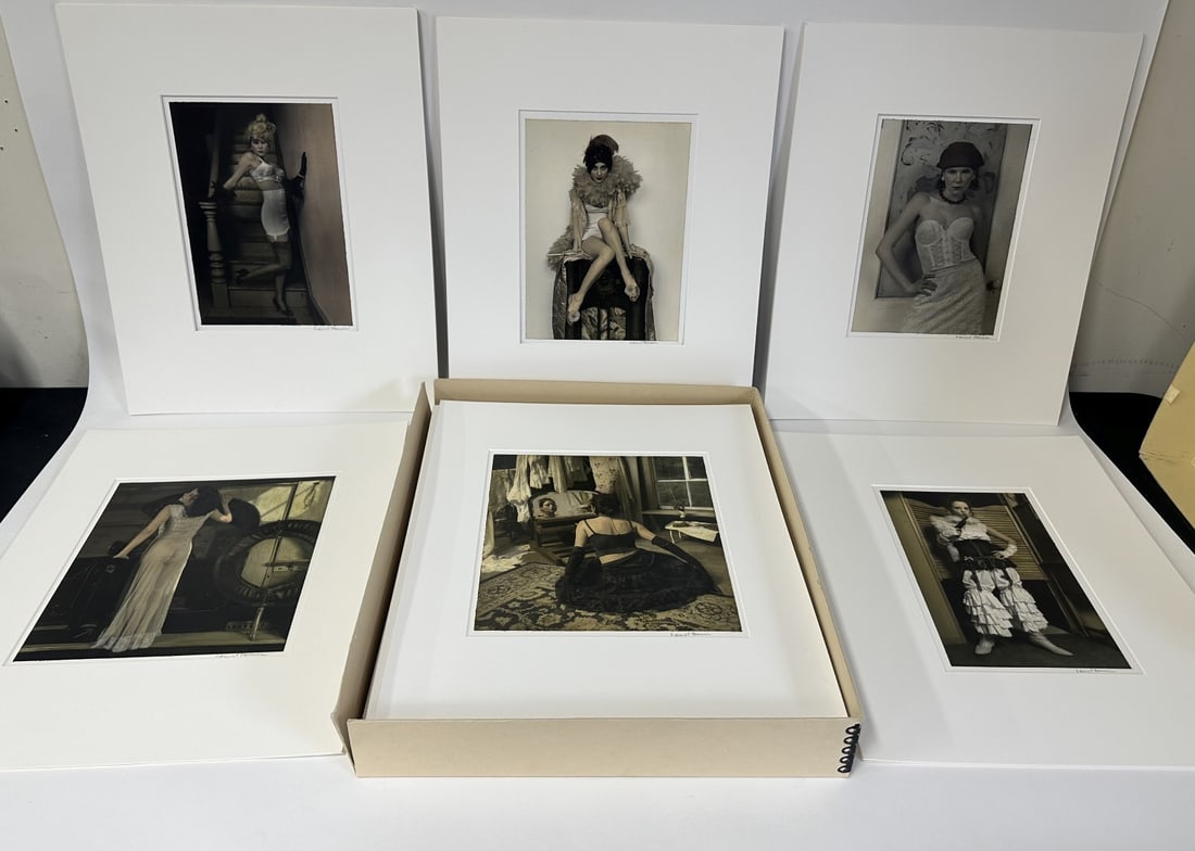 Harriet Tannin; Group of 20thC. Modernist Photographs(19): Nineteen(19) hand pained black & white photographs. Bustles to Boxers - Fashion Models. Most signed and inscribed. Various sizes