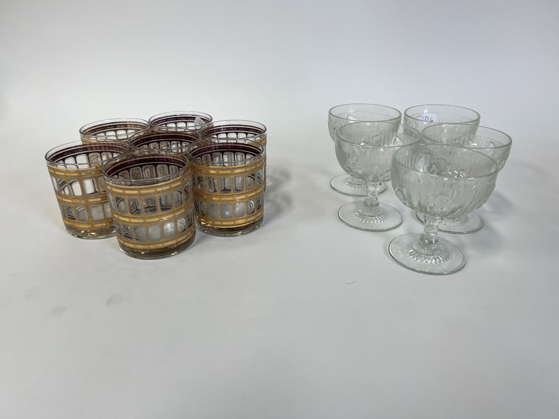 Antique Stemware (5) Lo Ball Glasses '50's (7) (12) (1 of 5)