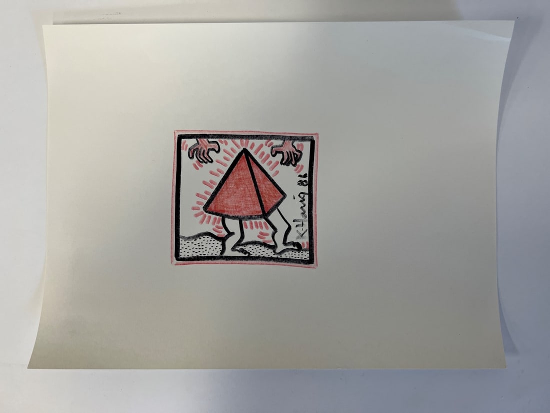 Keith Haring Lithograph: Signed in the right margin and dated '86 11 12"H x 15 1/2"W