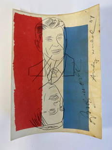 Andy Warhol Drawing: Signed Andy Warhol in pencil and dated '84 and signed a second time Andy Warhol in marker above. 11 3/4"H x 8 5/6"W