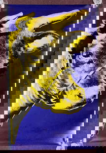 Andy Warhol Lithograph. Cow: Signed in yellow lithographed script letters Andy Warhol. Copyright Factory Edition, 1971. 45 3/4"H x 29 3/4"W