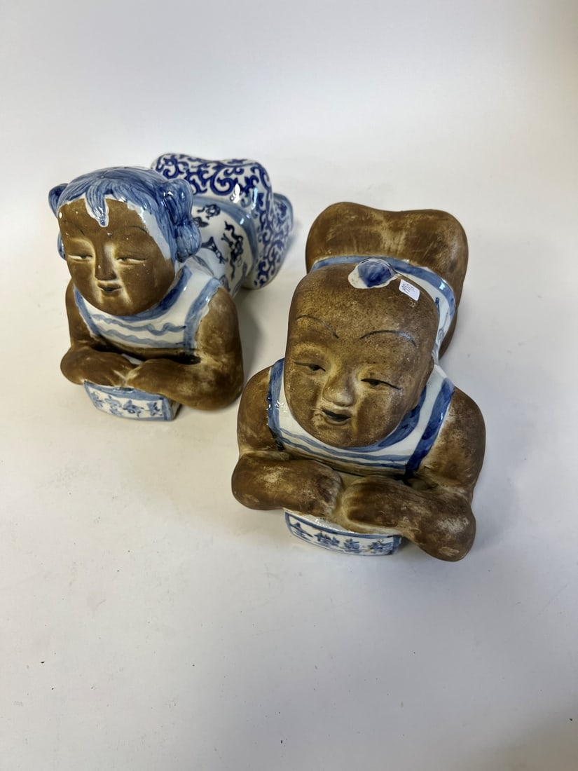Vintage Chinese Figures, A Boy and A Girl (1 of 4)