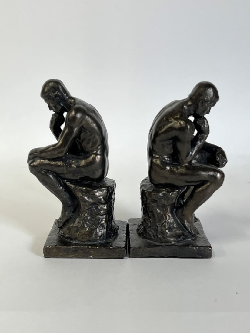 Pair of Thai Thinker Bookends: 7"H