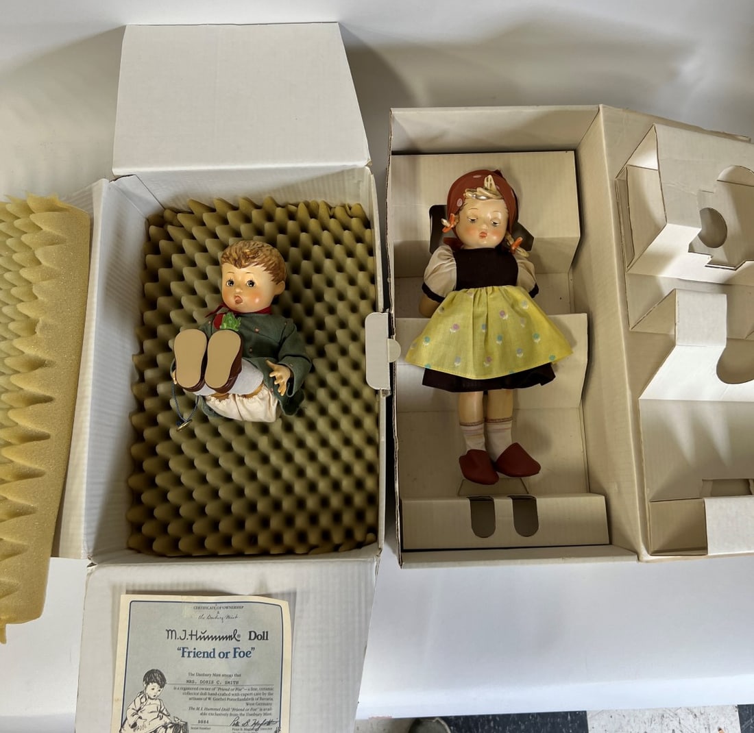 M. J. Hummel Dolls Friend or Foe & Goose Girl (1 of 6)