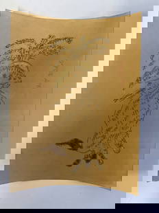 Andy Warhol Gold Enhanced Drawing: Signed in right margin. Andy Warhol . On the back, an estate stamp with name. 11 1/2'h.x 9 3/8"W
