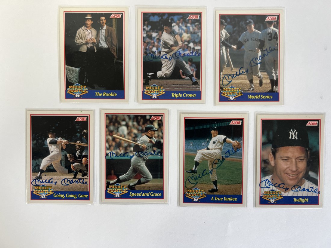 Rare Set Score 1991 Mickey Mantle Cards Sgd (1 of 5)