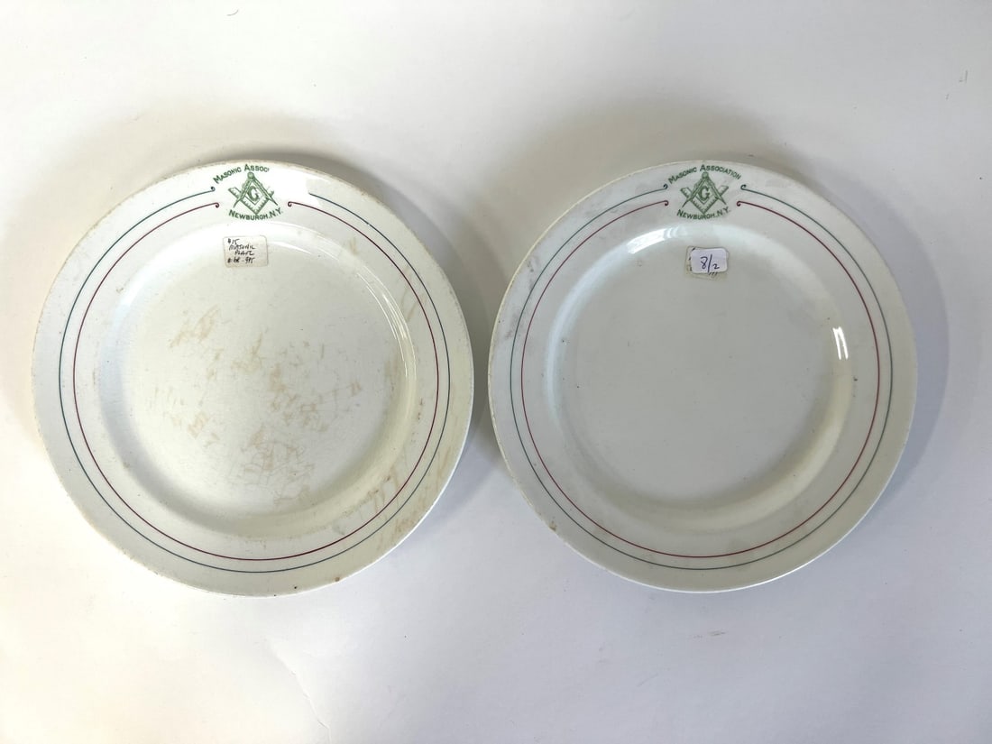 Masonic Assoc. Newburgh NY Plates (2): 9"D