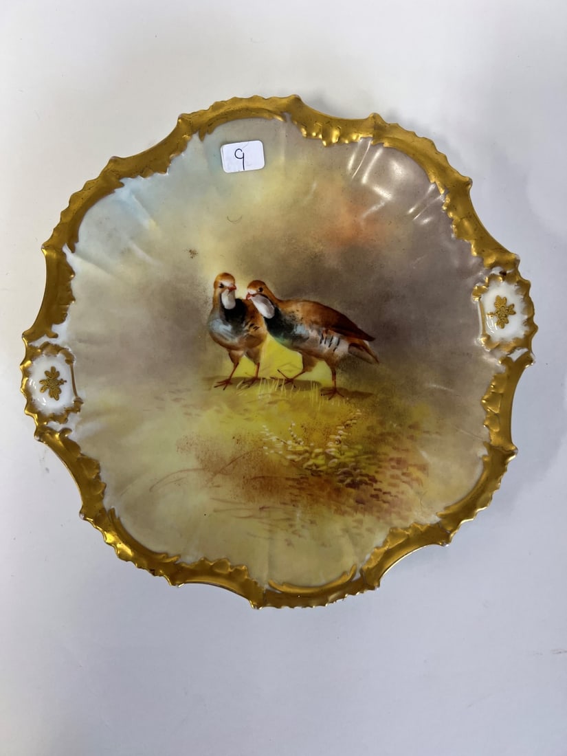 Limoges Birds Hand Painted Plate: Marked Limoges France on Underside 9 1/2"D