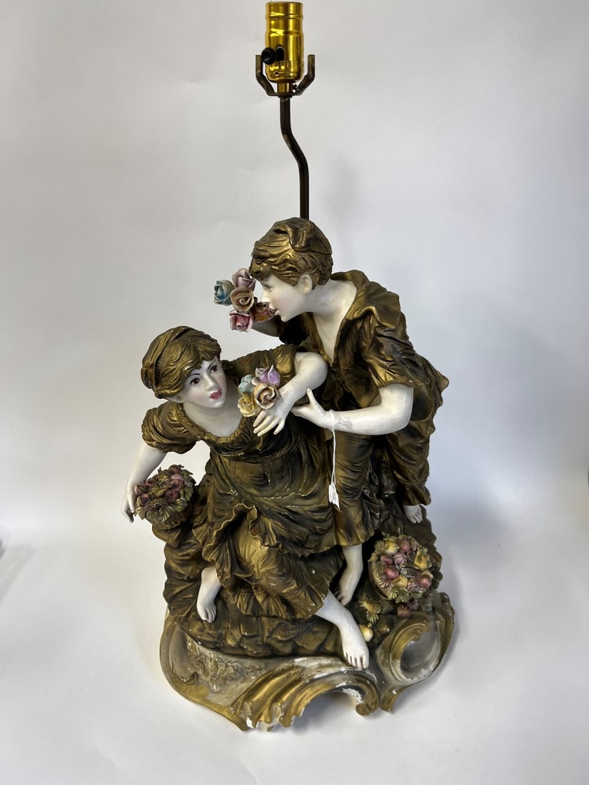 Italian Porcelain Capo Di Monti Monumental Lamp (1 of 5)