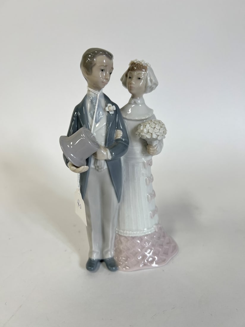 Lladro Figure. A Bridal Couple: Signed at the underside. 7 1/2"H