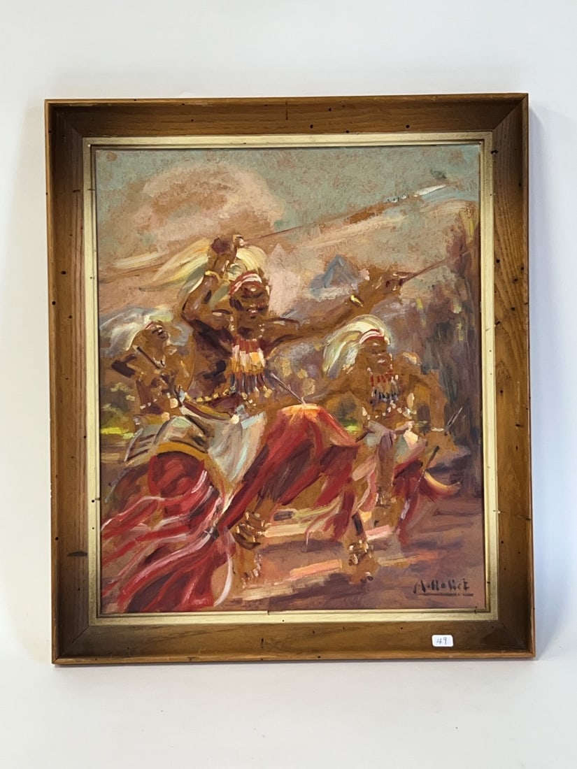 Andre Hallet. Oil. Dancing Kuandas Signed (1 of 4)