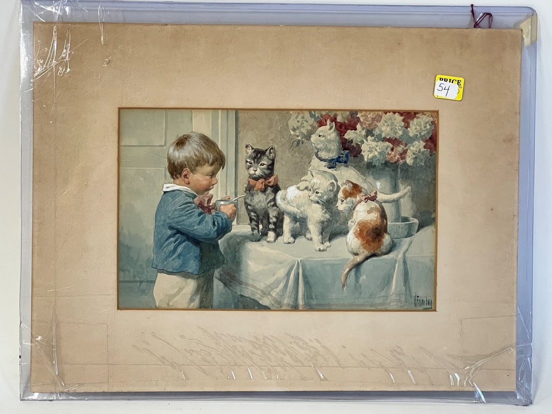 H. Fiertag. Watercolor. Signed. (1 of 4)