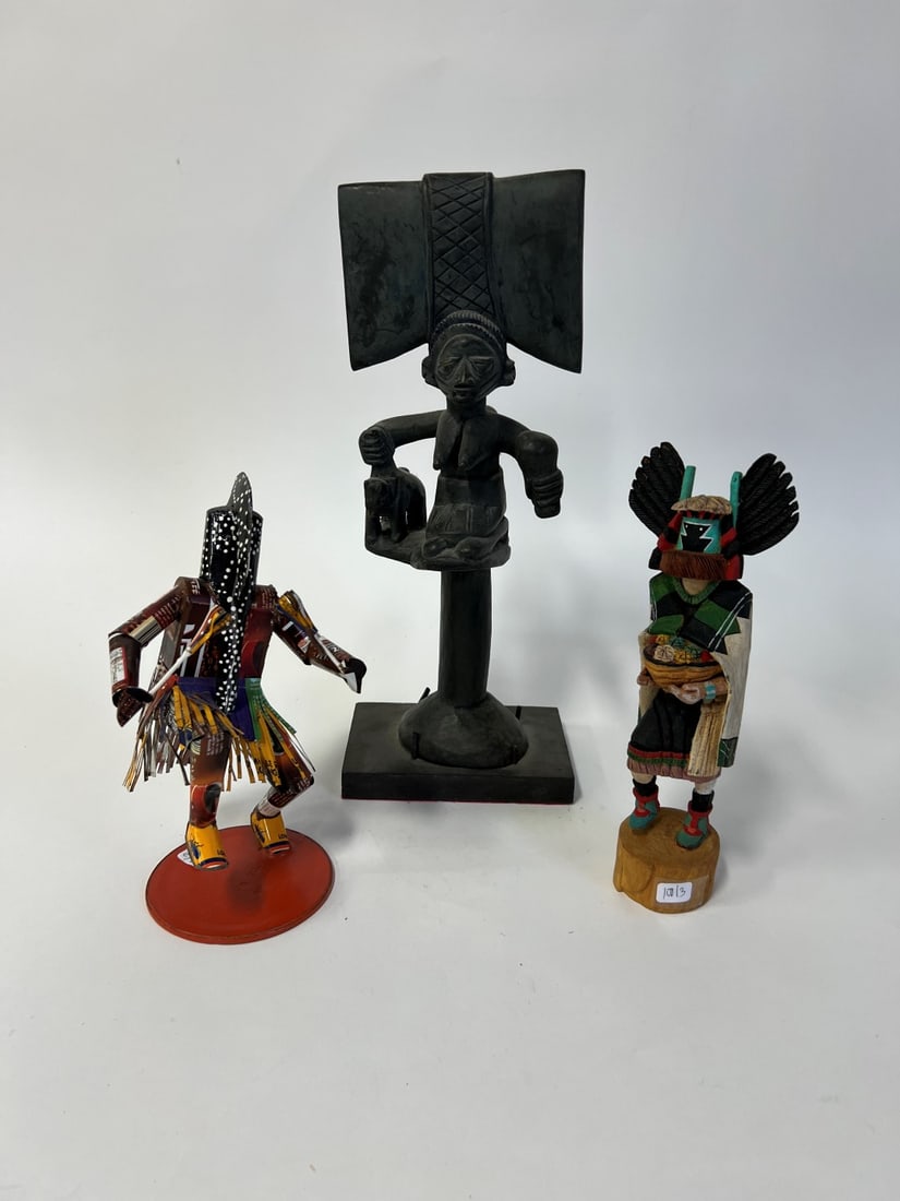 African Wood Carved & Metal Figures (3) (1 of 4)