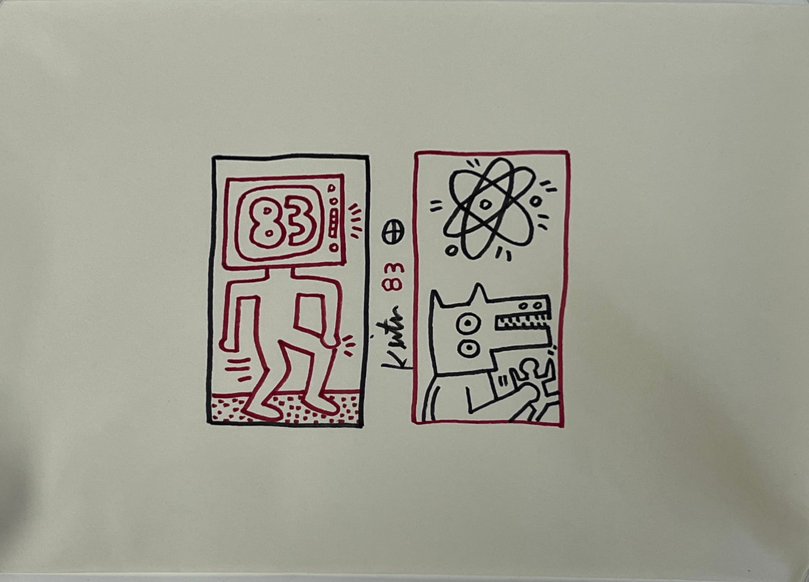 Keith Haring Drawing Signed (1 of 3)