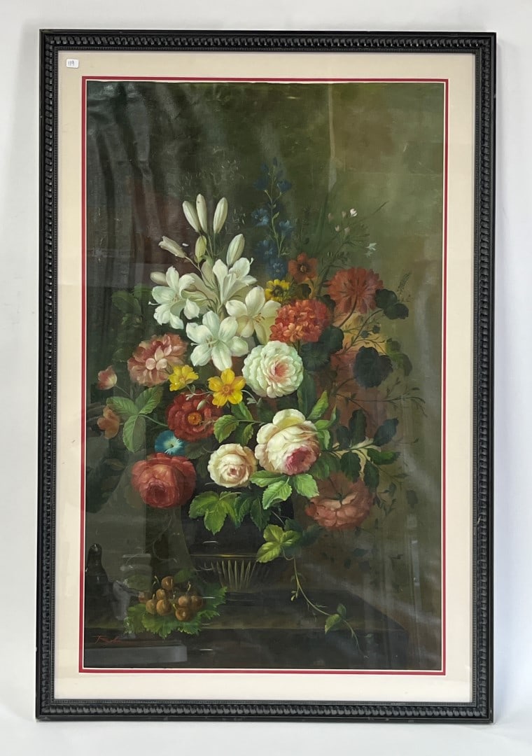 Impressive Large Floral Oil Painting (1 of 4)