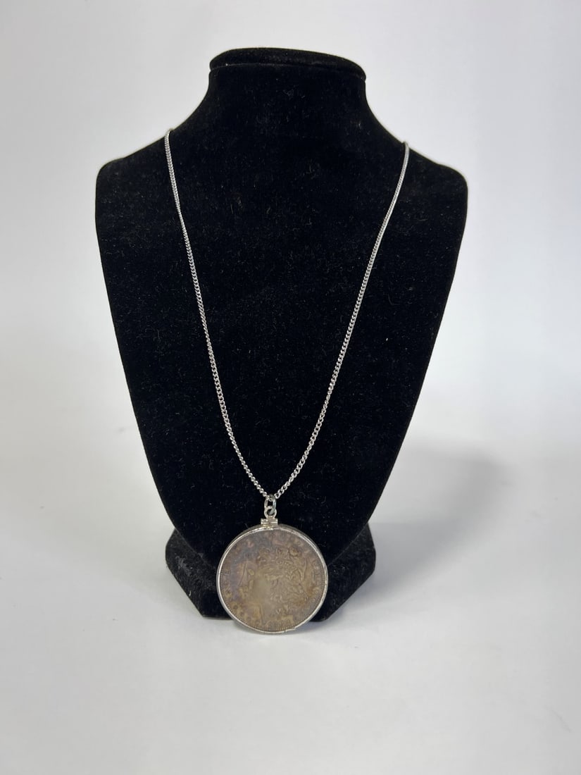 1882 Liberty Head Silver Dollar on Sterling Chain (1 of 3)