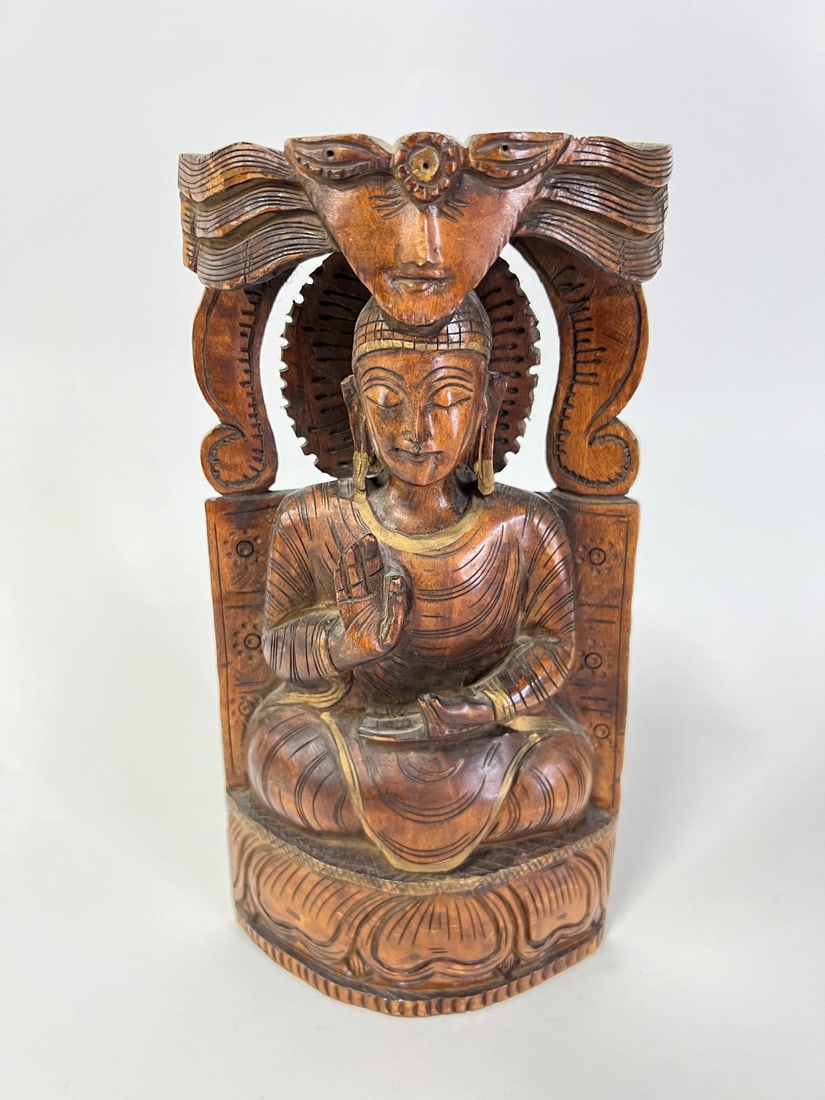 Thai Temple Wood Carving: 10 1/4"H.