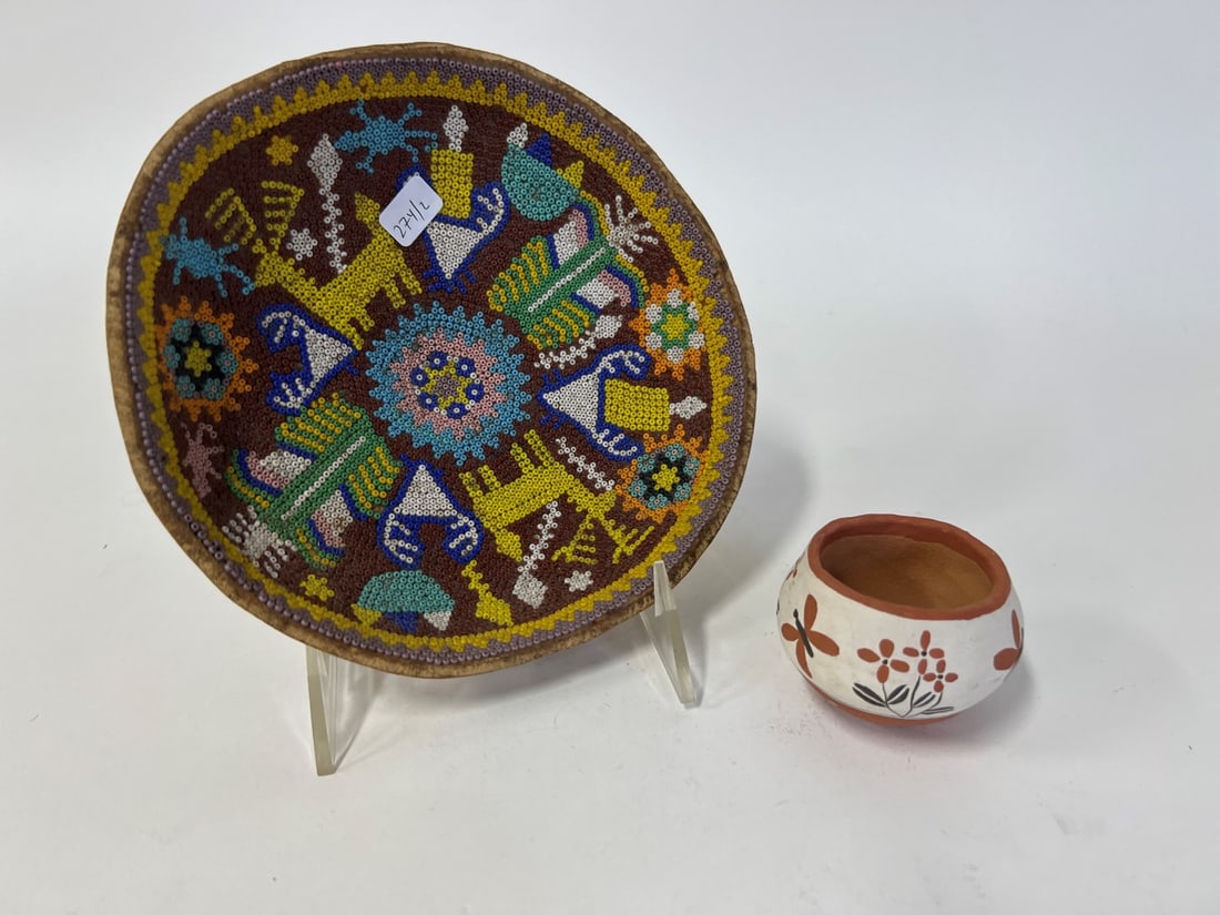 Southwestern Indian Beaded Bowl & Cabinet Pot (1 of 3)