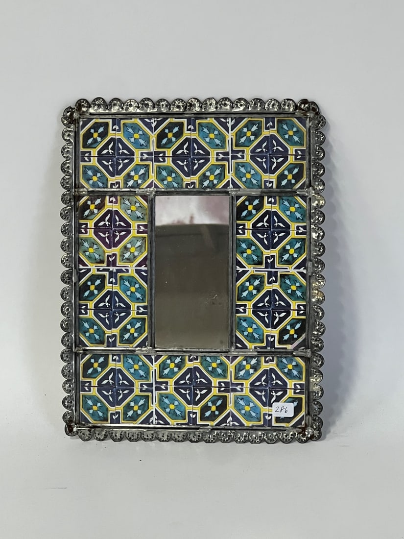 Mexican Tile "Silver" Frame: 12" x 9 1/4"