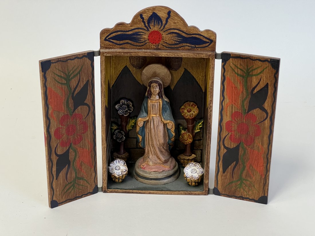 Hand Painted Peruvian Wooden Shrine (1 of 4)