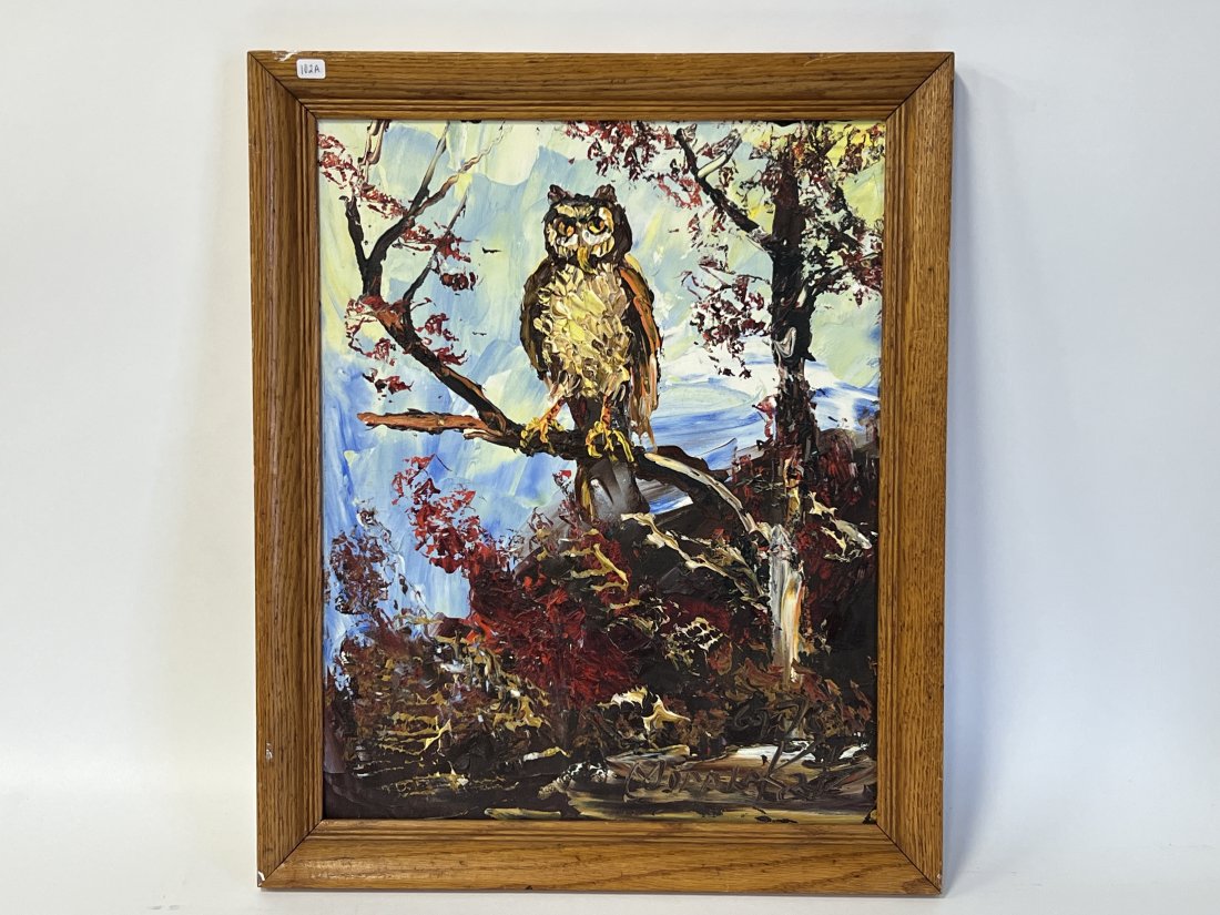 Morris Katz. Oil. Signed: Morris Katz. (1932-2010) New York. Ukraine Modernist and Figurative paintings. Prolific painter with many AskArt listings
