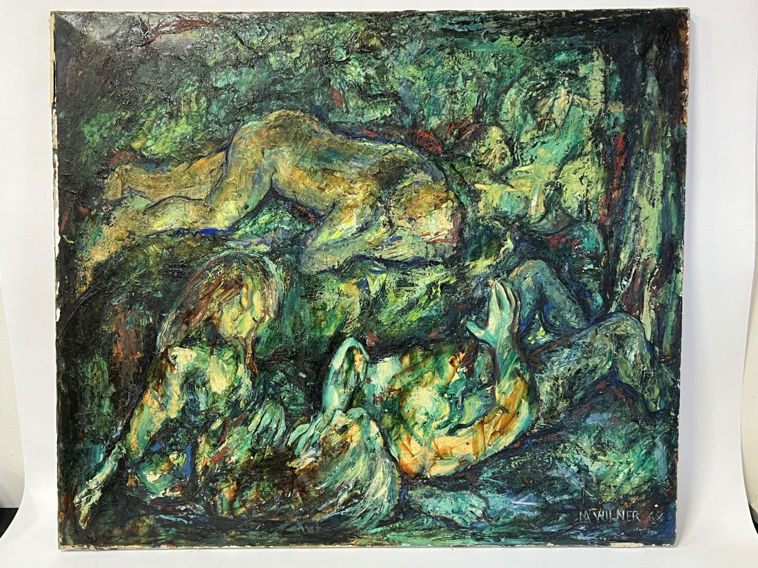 Marie Wilner. Oil. Abstract Couple  Signed (1 of 3)