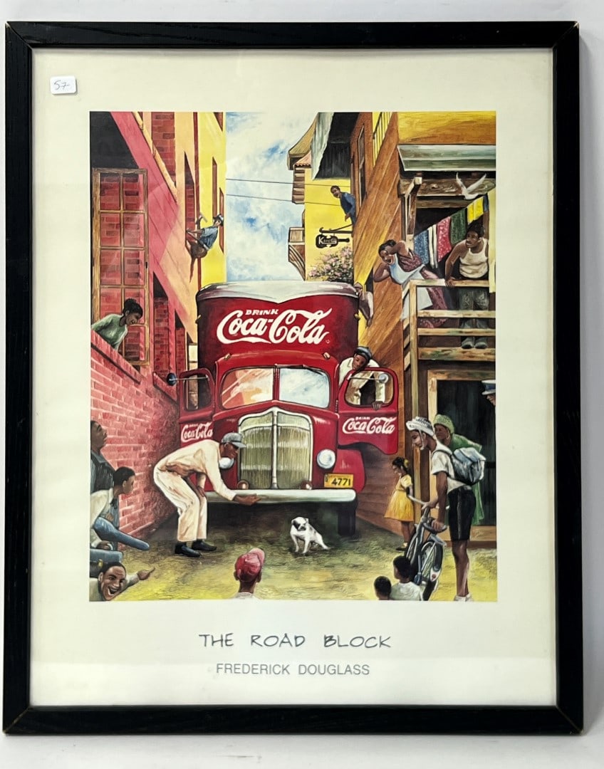 Coca Cola Advertising print The Road Block: After Frederick Douglass. Framed. 21 1/4" x 17 1/4"W