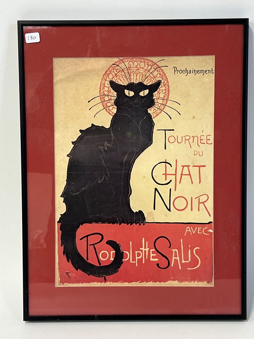 Alexander Steinlen. Lithograph. Sgd.: "Tournee du Chat Noir Avec Rodolptte Salis. Sgd, lower left and with paper seal. Matted and framed. Overall size. 18"H x 12"W