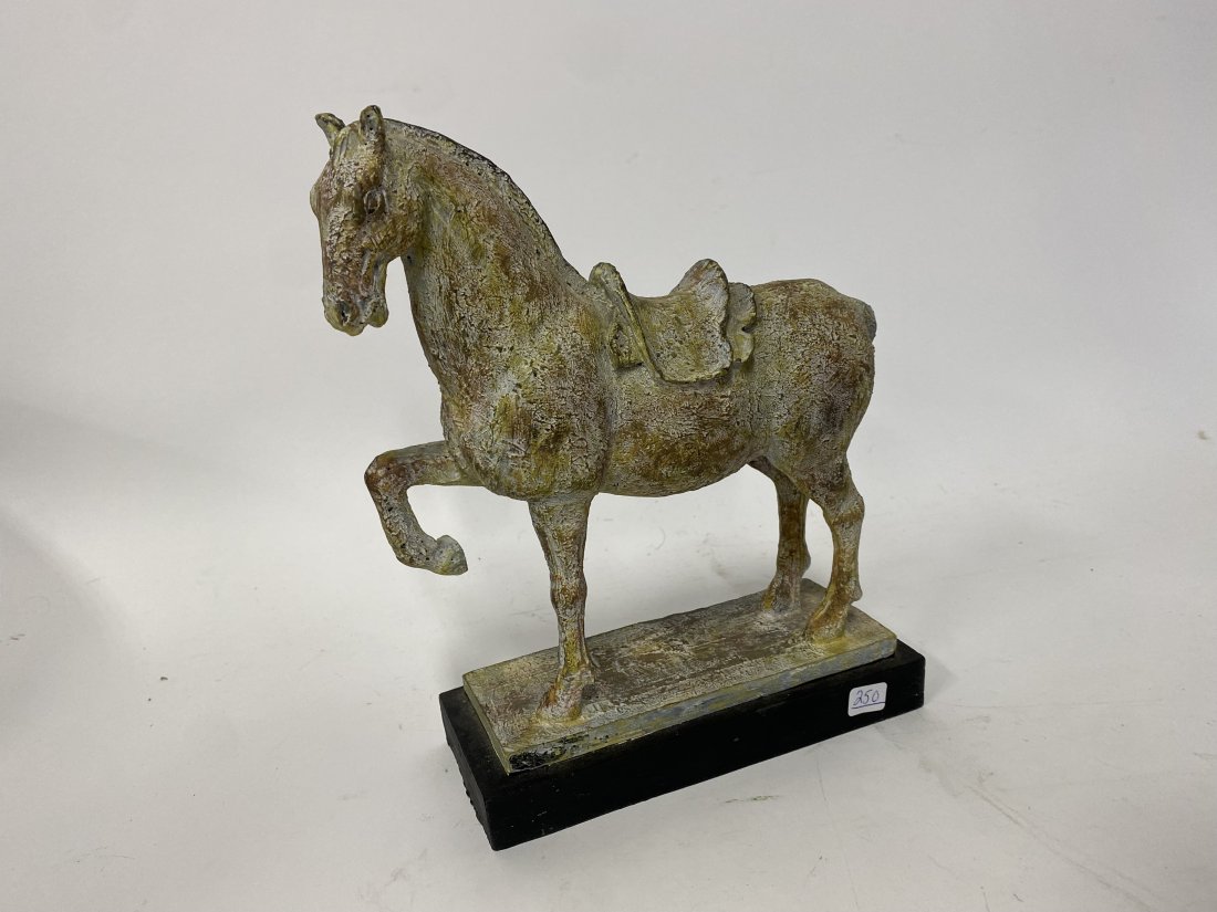 Antique Tibetan Horse Figure: Cast metal. 9"L 7 1/2"H