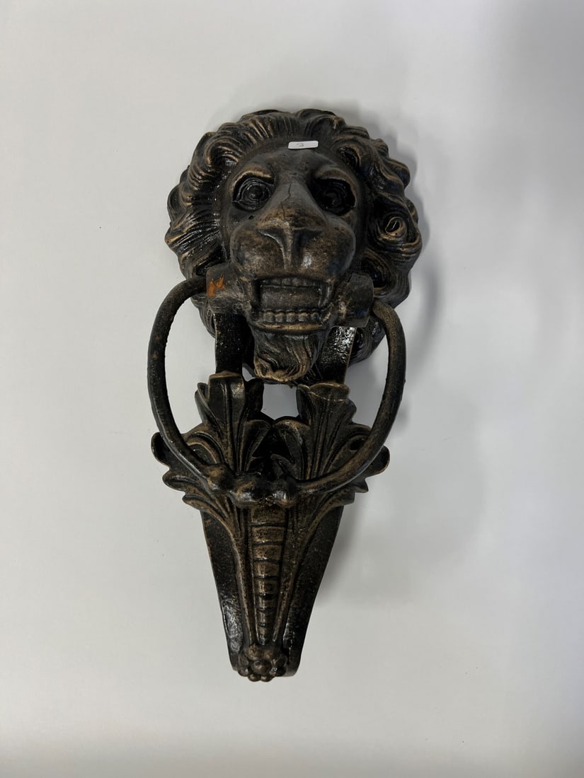 Large Bronze Lions Head Door Knocker (1 of 4)