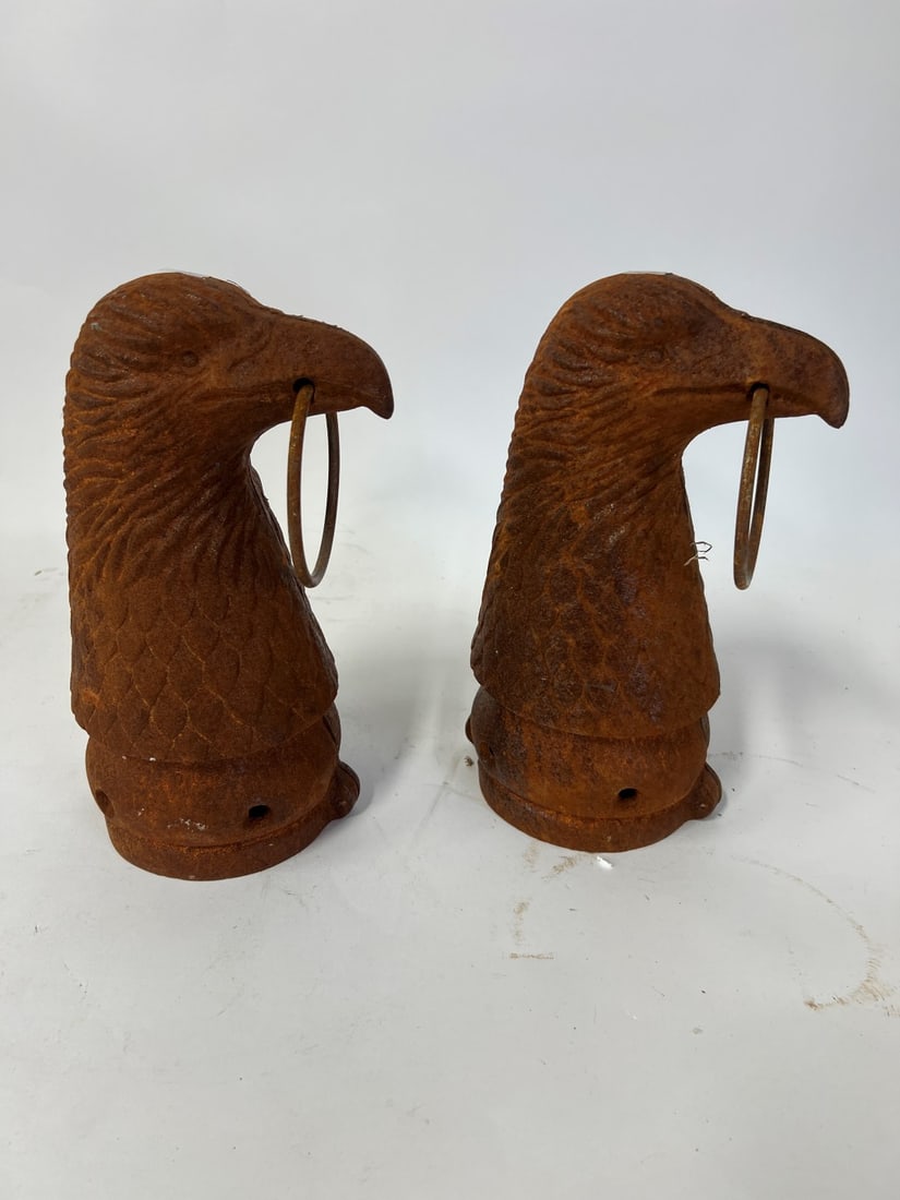 Pr. Cast Iron Eagle Hitching Posts (1 of 4)