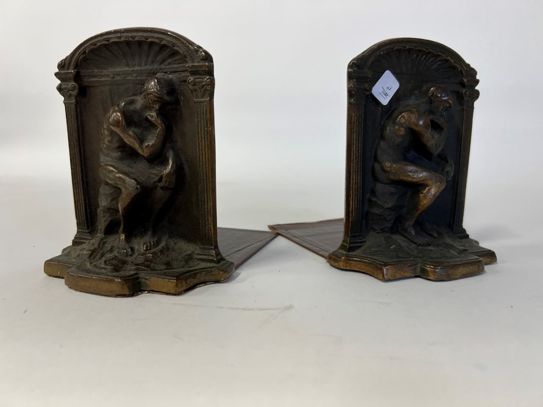Antique Bronze Bookends, The Thinker (1 of 2)