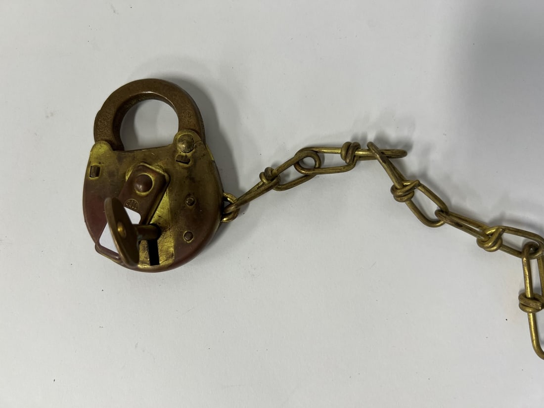 Vintage SAFE Brass Padlock with Key (1 of 3)
