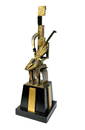 20thC. Cubist Gilt Mixed Metal Sculpture - The Cellist