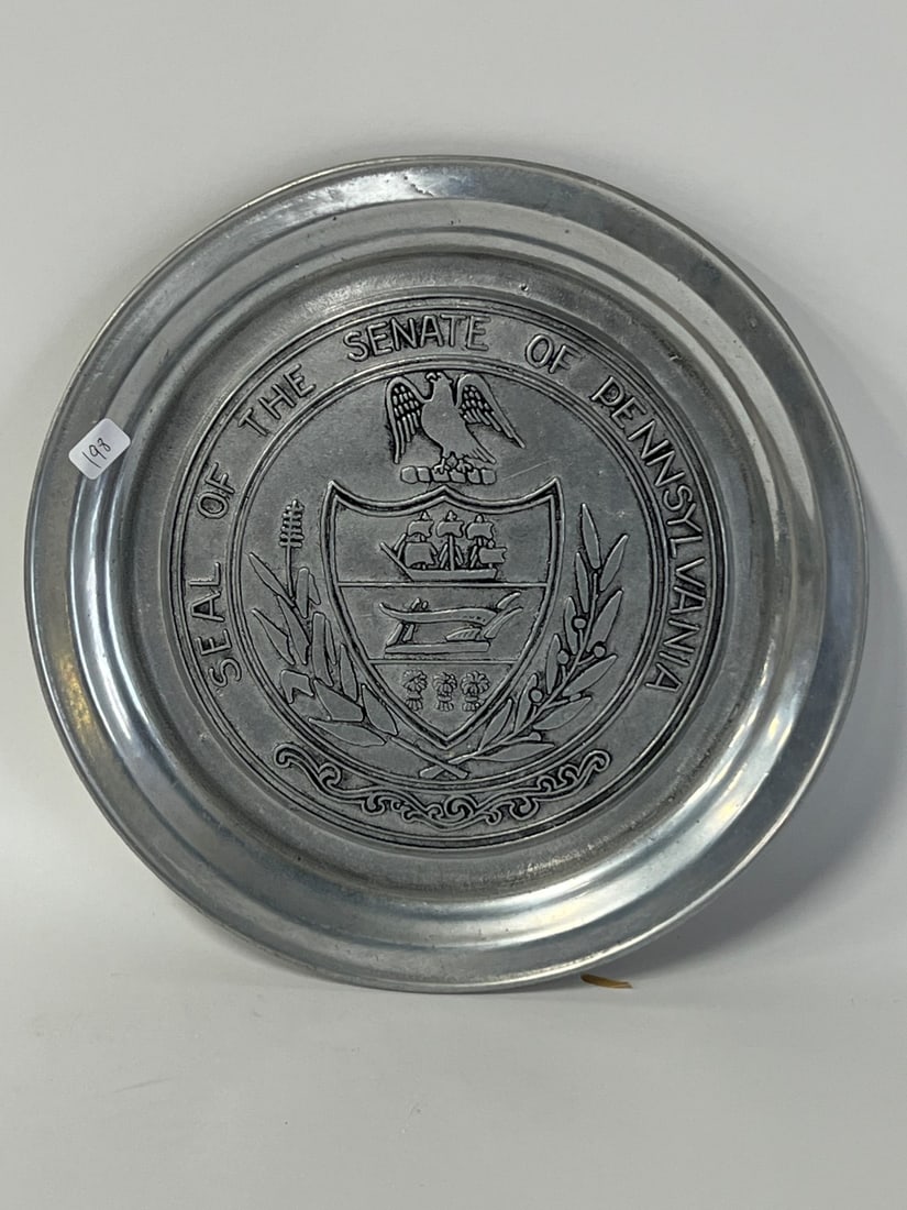 Vintage Wilton RWP Pewter Plate Seal of the State of Pennsylvania (1 of 5)