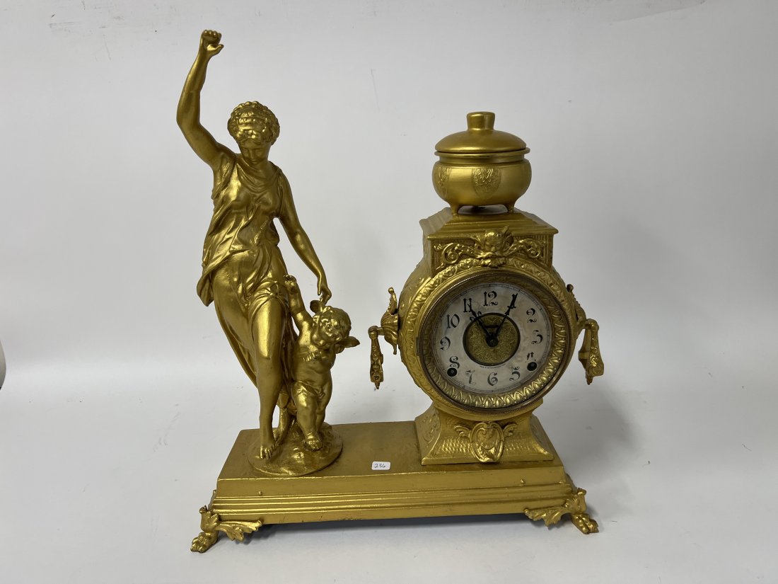 Ornate Victorian Figural Mantle Clock (1 of 5)