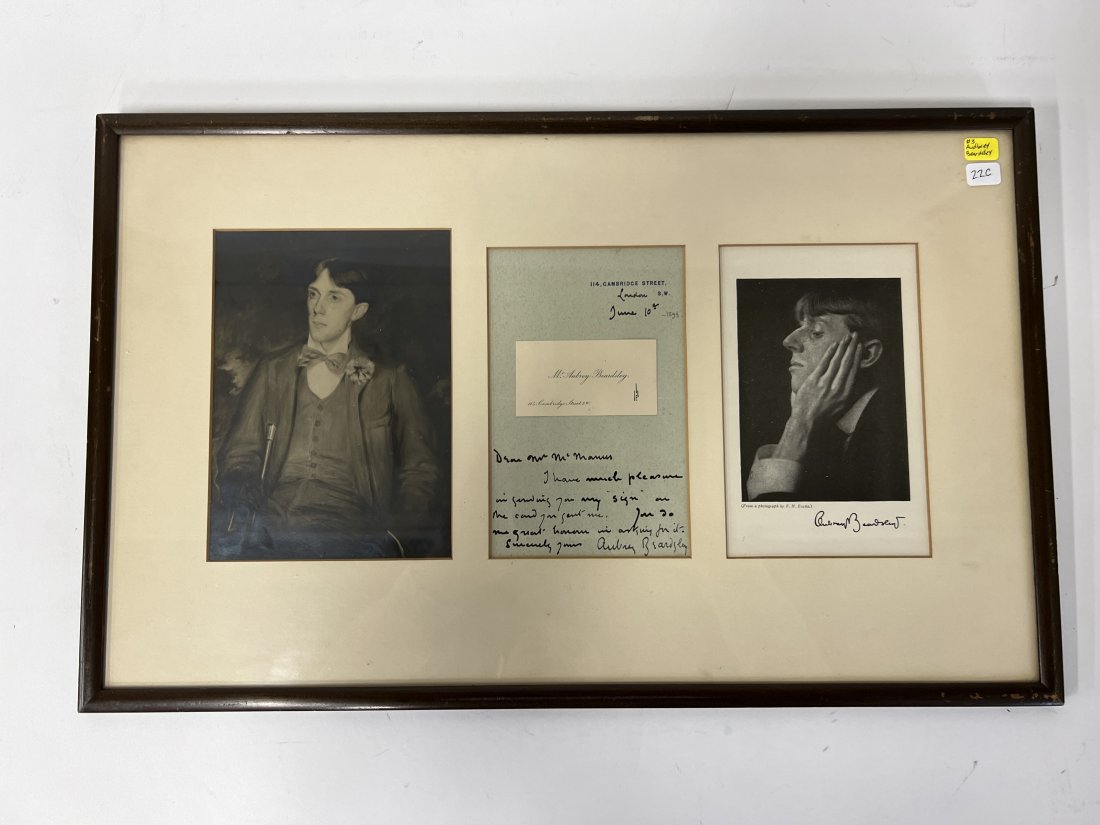 Aubrey Beardsley Signed Letter Framed (1 of 2)