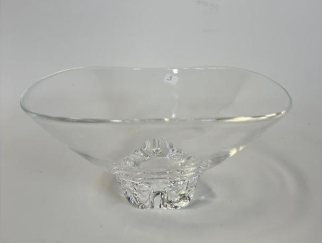 Large Signed Steuben Footed Bowl. (1 of 3)